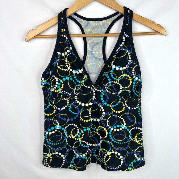 Merona Funky Print Racer Back Tankini Top Small - Picture 1 of 7